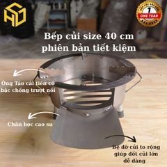 Bếp củi Sài Gòn tròn đường kính 40cm có bệ đỡ củi– giữ nhiệt tốt, vật liệu sắt cacbon độ bền cao
