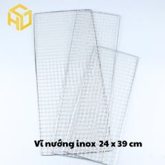 Vỉ nướng thịt, BBQ thép không gỉ kích thước 24 x39 cm