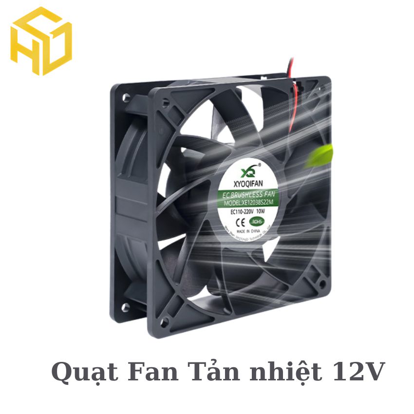 QUẠT FAN TẢN NHIỆT 12V – KÍCH THƯỚC 8x8CM – GIẢI PHÁP LÀM MÁT HIỆU QUẢ
