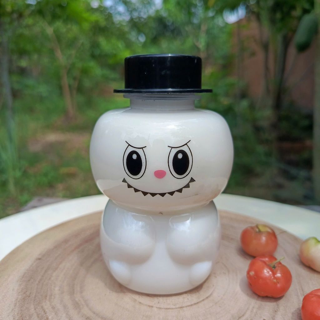 Chai nhựa pet 350ml in hình các nhân vật dễ thương capypara, labubu, hello kitty, kuromi, vịt, gấu nâu đựng kẹo, trà sữa