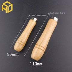 Combo 10 Chuôi Gỗ Cán Gỗ Gắn Dũa hoặc Xiên Nướng 4mm và 6mm