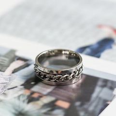 Nhẫn Khui Bia Titan Không Gỉ Có Xích Xoay