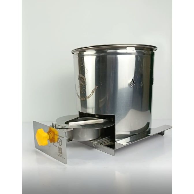 Nồi lẩu nhúng xiên que inox  kèm bếp cồn chắn gió đi kèm | Nồi lẩu Shabu thể tích 1800ml