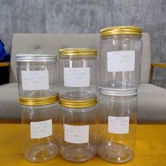 Hũ Nhựa Đựng Thực Phẩm - Nắp Nhôm Bạc và Nhôm Vàng (Từ 490ml đến 1020ml)