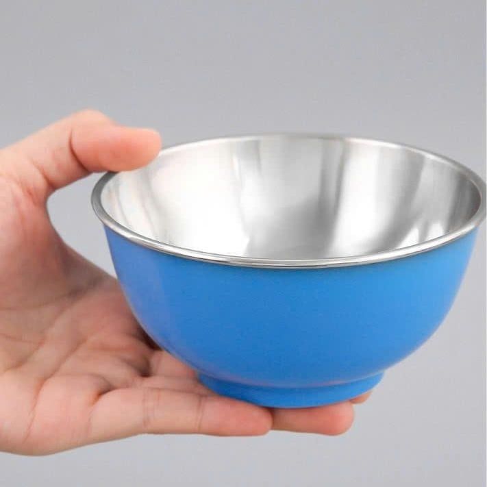 Tô/bát inox 2 lớp chống nóng–giữ nhiệt tốt–Có 2 màu xanh & hồng–Dễ thương, an toàn cho bé & gia đình