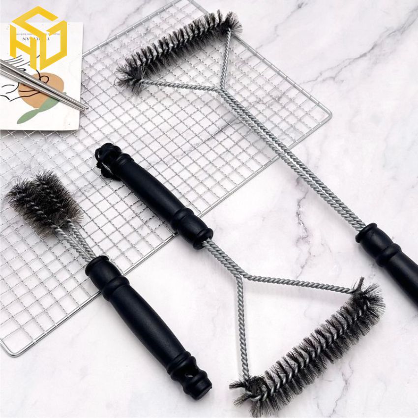 Cây Cọ Thép Chà Rửa Vỉ Nướng BBQ – Tay Cầm Dài Tiện Dụng, Đánh Bay Mọi Vết Bẩn