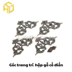 Bộ 5 Phụ kiện trang trí góc hộp gỗ, góc sách phong cách cổ điển