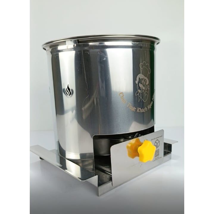 Nồi lẩu nhúng xiên que inox  kèm bếp cồn chắn gió đi kèm | Nồi lẩu Shabu thể tích 1800ml