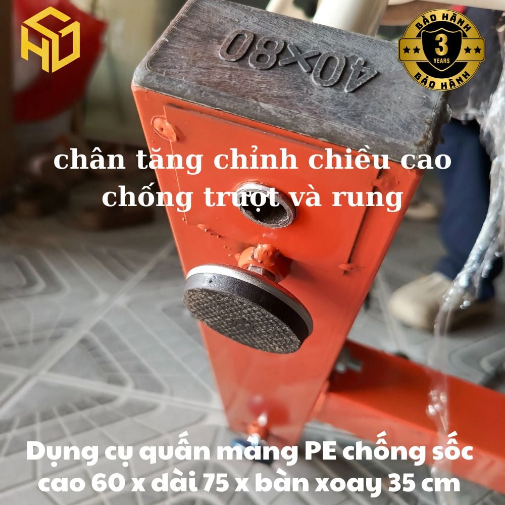 Dụng cụ quấn màng PE màng xốp bóng khí - Bàn quấn màng PE tải trọng 200 kg