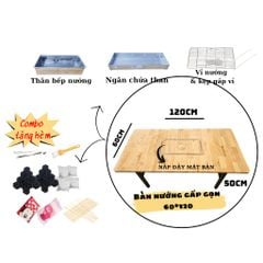 Bàn nướng gấp gọn cao cấp chuyên làm tiệc nướng - Bàn nướng ngoài trời picnic, dã ngoại tiện lợi