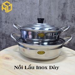 Nồi lẩu inox Hương Giang cao cấp cho nhà hàng, quán ăn dày 5 dem, nắp inox