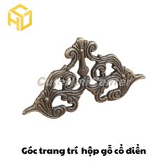 Bộ 5 Phụ kiện trang trí góc hộp gỗ, góc sách phong cách cổ điển