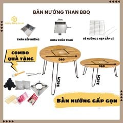 Bàn nướng gấp gọn tiện lợi - Bàn nướng than BBQ ngoài trời, dã ngoại, tiệc tại nhà, quán vỉa hè
