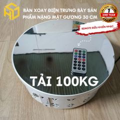 Bàn Xoay phát nhạc, Đế Xoay để Chụp Hình, Trưng Bày Sản Phẩm/ Mô Hình, Điện 220V, Size 30cm gương