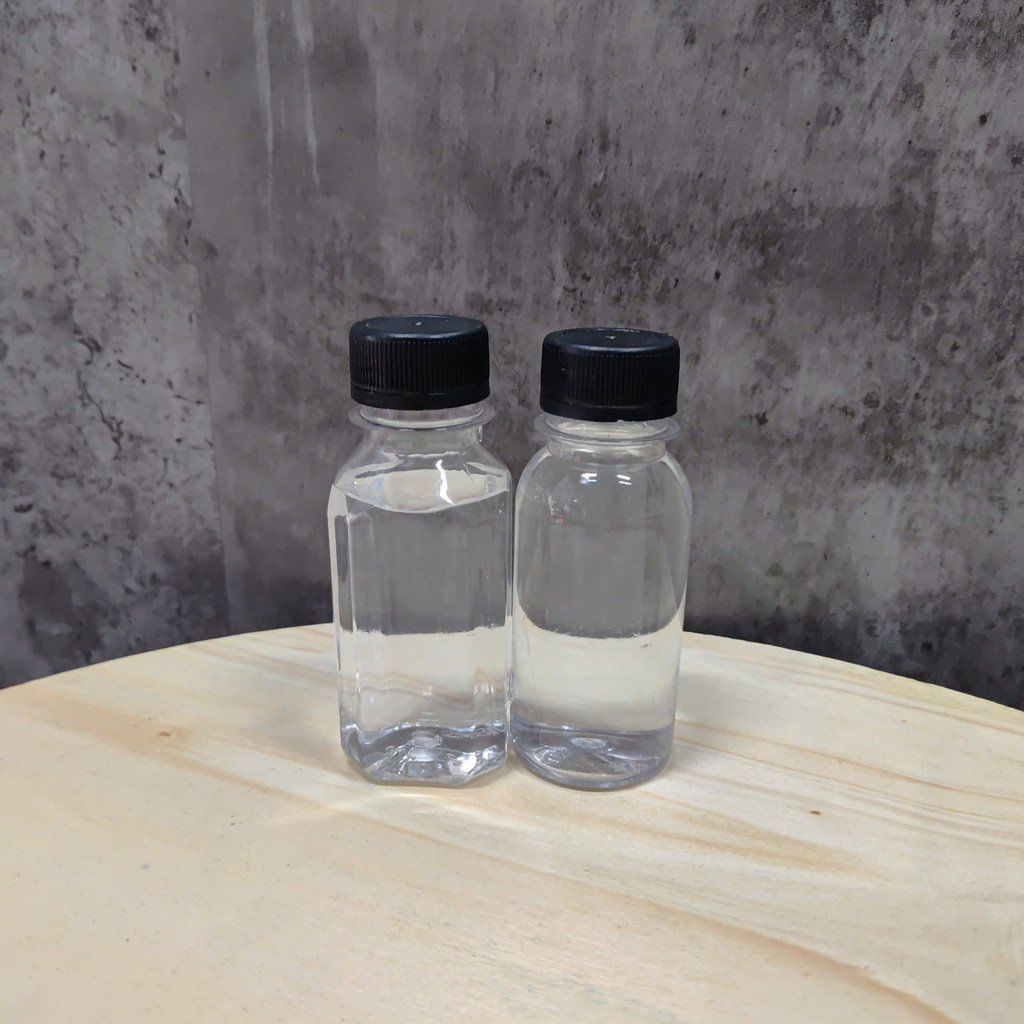 Combo 100 Chai nhựa PET 100ml nắp nhựa đen hình tròn, vuông, dẹp - Chai đóng trà sữa 5K giá rẻ