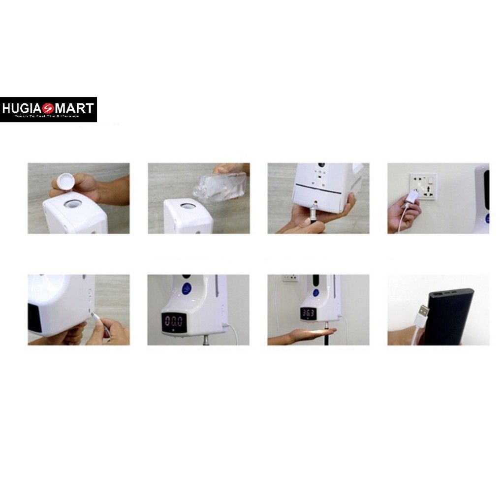 Máy sát khuẩn tự động kèm máy đo thân nhiệt 2 trong 1 giá thành hợp lý, BẢO HÀNH 12 THÁNG