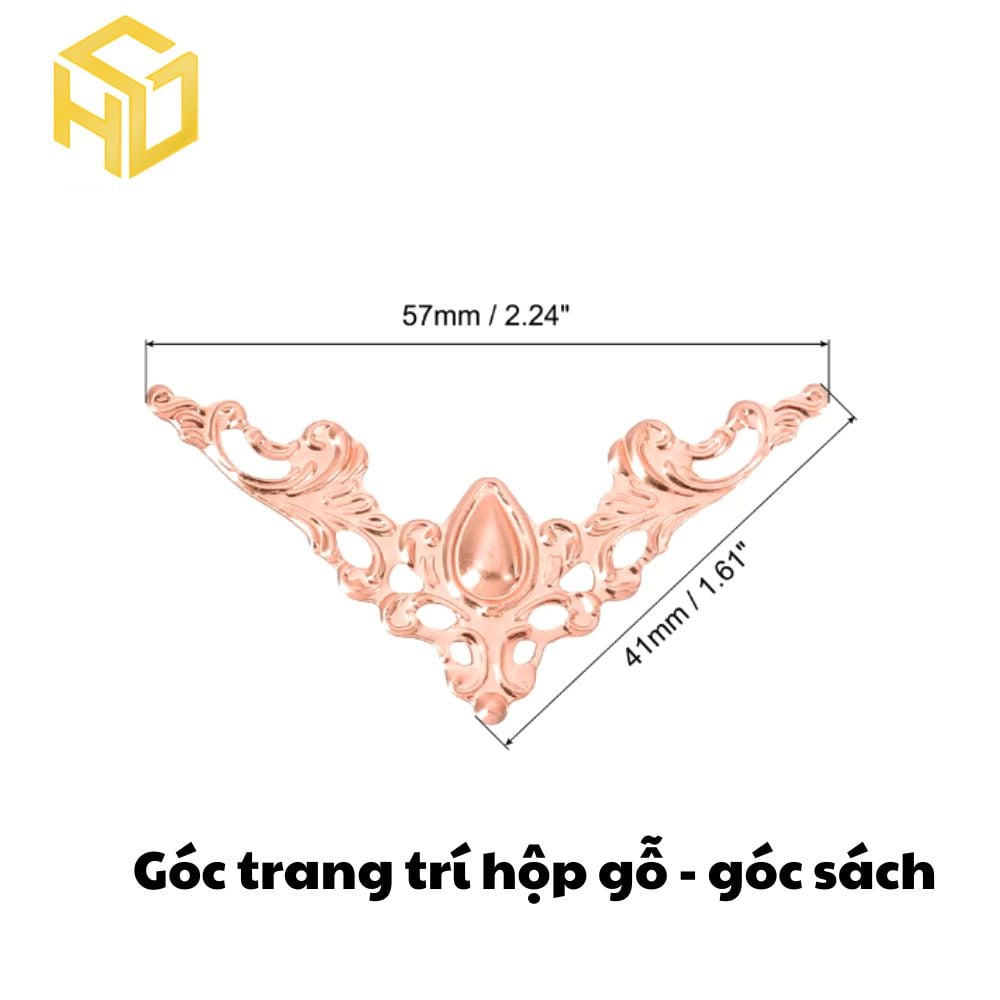 Bộ 20 Phụ kiện trang trí góc hộp gỗ, góc sách phong cách cổ điển