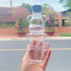 Giá Sỉ Bành Chai Nhựa đựng trà sữa Hình Gấu Bear Brick 400ml và Bành chai gấu BearBrick 250ml