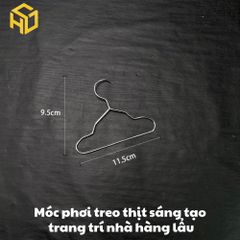 Khung treo, Sào treo móc thịt trang trí  bàn tiệc cho nhà hàng lẩu sáng tạo, tặng kèm 10 móc