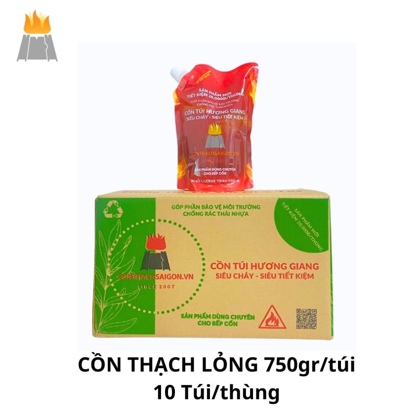 Cồn thạch đóng dạng túi tiết kiệm 750 gr/túi dùng cho gia đình - Bảo quản tốt đến 6 tháng