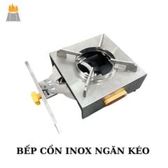 Bếp cồn inox cao cấp dành cho nhà hàng nấu lẩu có ngăn kéo gồm 2 loại,loại bọc gỗ thông và loại inox