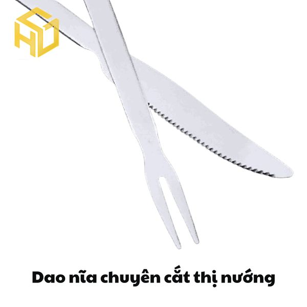Bộ dao nĩa cắt thịt cừu, dê quay nướng | dụng cụ chuyên dụng cho bếp nướng