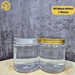 Combo 12 hũ hũ nhựa PET 500ml ,Cổ 86mm kèm nắp nhôm, nắp nhựa. Hũ trong, cứng cáp đựng thực phẩm