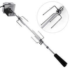 Cây xiên quay nướng gà vịt cho máy quay tự động | xiên nướng gà vịt inox 4 cạnh