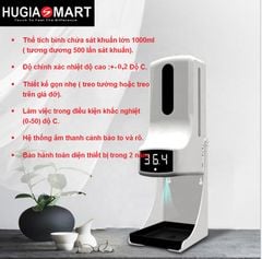 Máy sát khuẩn tự động ,máy đo thân nhiệt 2 trong 1 độ chính xác cao