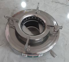 (BCTTF-1) Bếp Cồn Inox Tròn Loại 1 Cao Cấp Có Chắn Gió