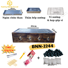 Bếp nướng than BBQ kiểu Nhật dành cho 4 người, hình chữ nhật 22x44