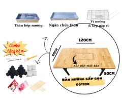 Bàn Nướng BBQ Gấp Gọn dành cho quán nướng  60 x 120 cm  | Bàn Nướng BBQ 60x120 cm   - Tiệc Nướng Ngoài Trời, Picnic, Dã Ngoại
