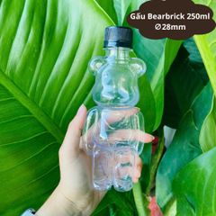 Chai nhựa đựng trà sữa hình gấu bearbrick 250ml, 400ml, 550ml đựng trà sữa , nước ép - Giá Xưởng