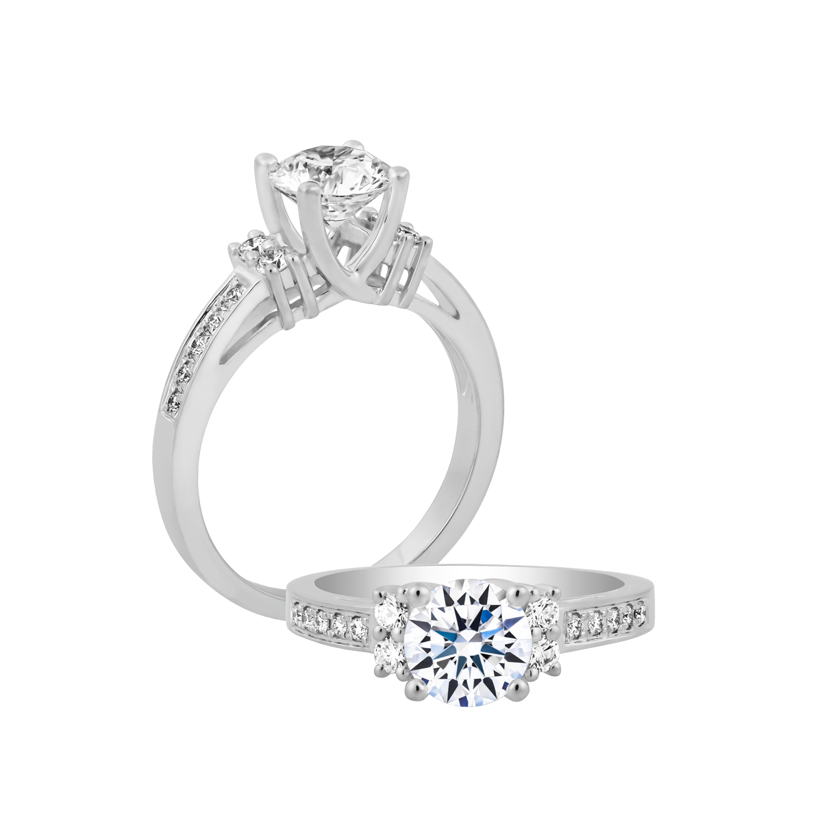 Nhẫn nữ kim cương tấm vàng 14K Vogue 1CT