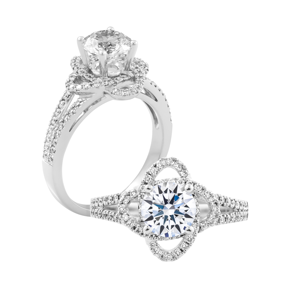 Nhẫn nữ đính đá CZ vàng 14K Ethelda 1CT