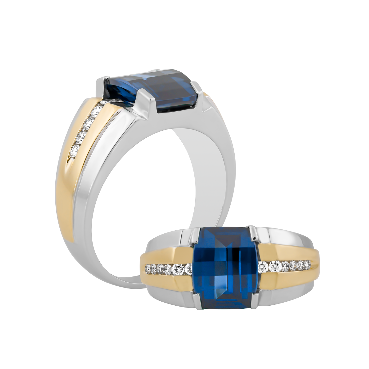Nhẫn nam kim cương tấm vàng 14K Collin S.Sap WY