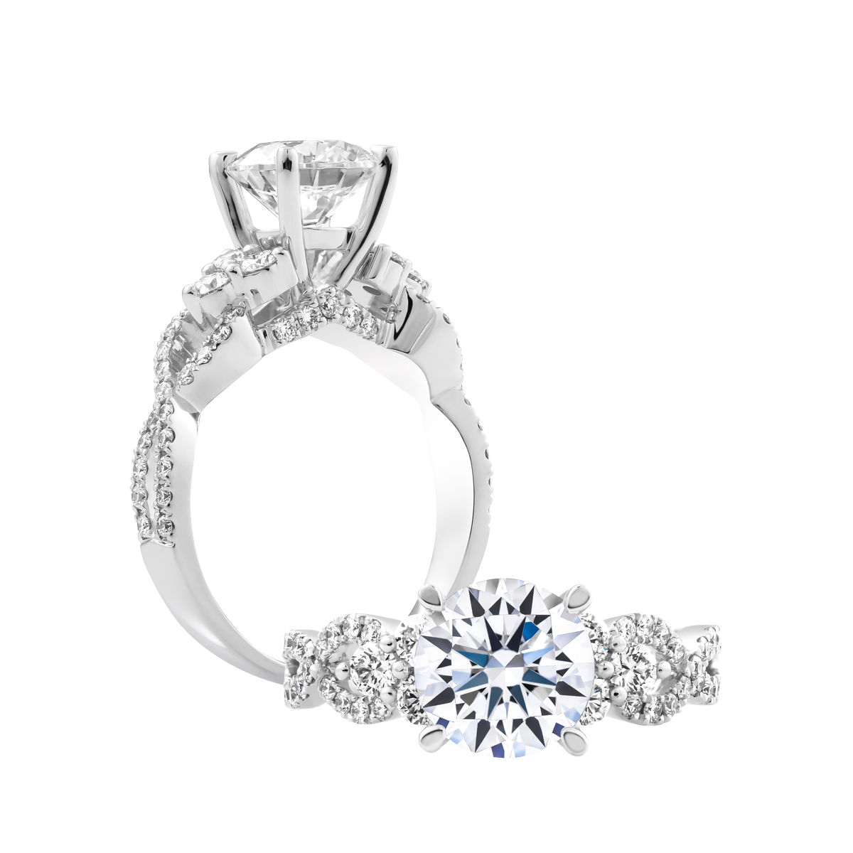 Nhẫn nữ kim cương tấm vàng 14K Kolora 3CT