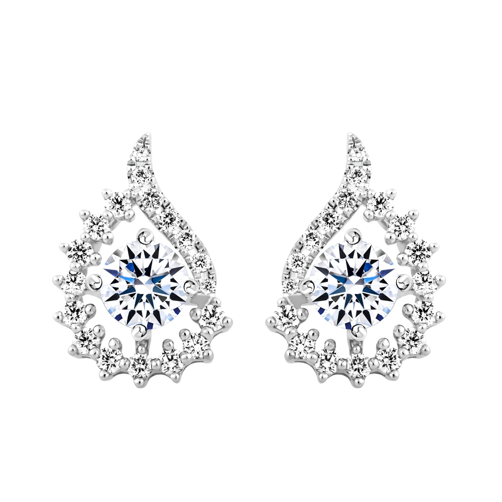 Hoa tai kim cương tấm vàng 14K Glitter 3C