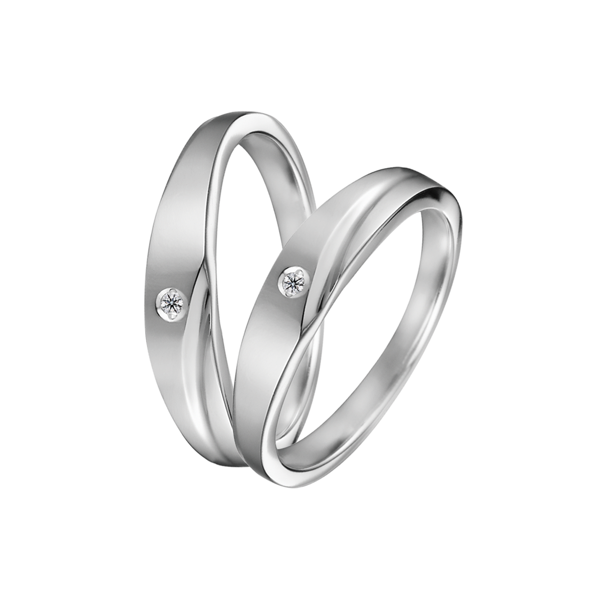 Nhẫn cưới nam kim cương viên vàng 14K Henna M