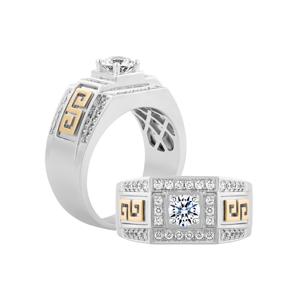 Ổ nhẫn nam kim cương tấm vàng 14K Melarea 5C WY