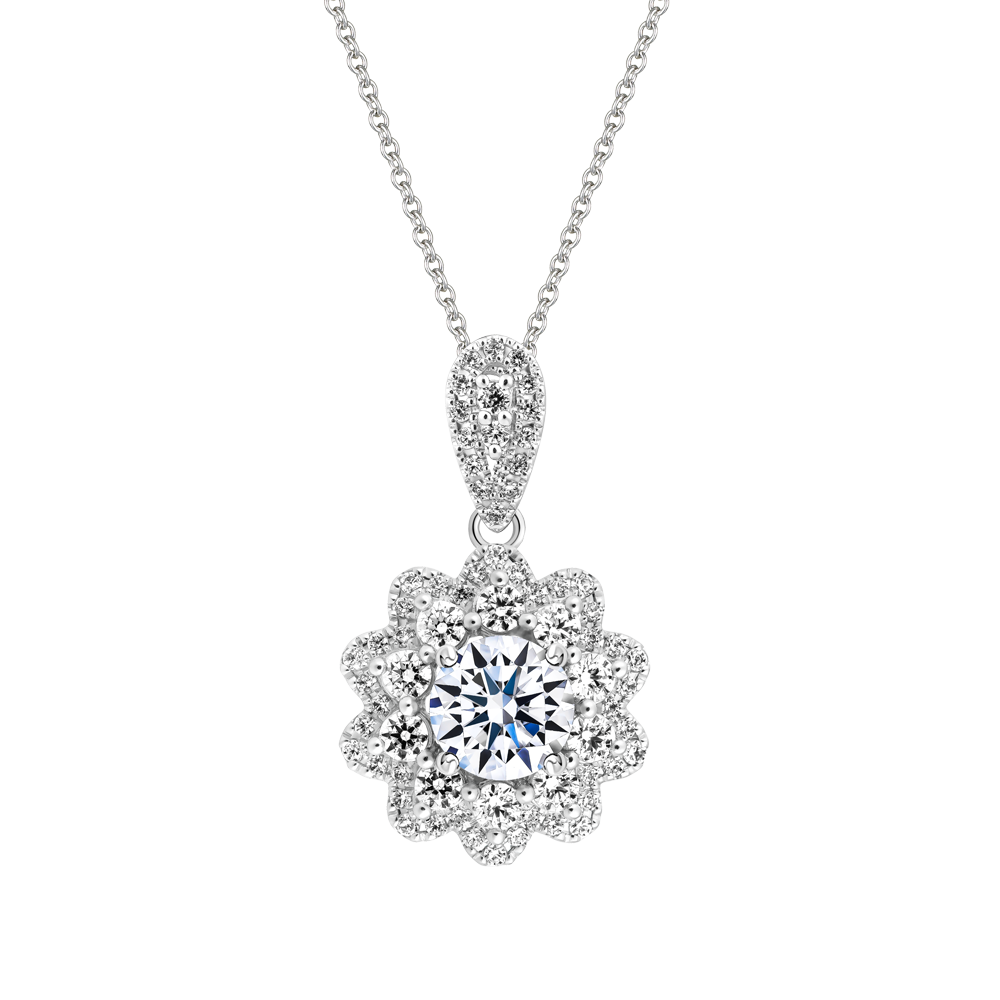 Mặt đính đá CZ vàng 14K Showing 1CT