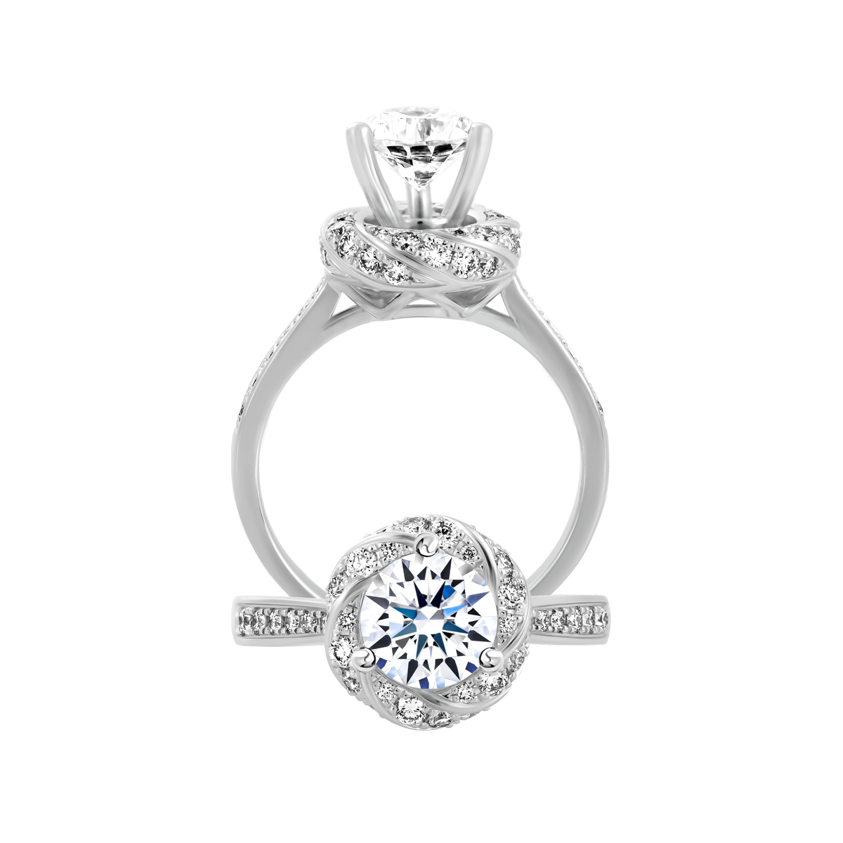 Nhẫn nữ kim cương tấm vàng 14K Perfection 5C
