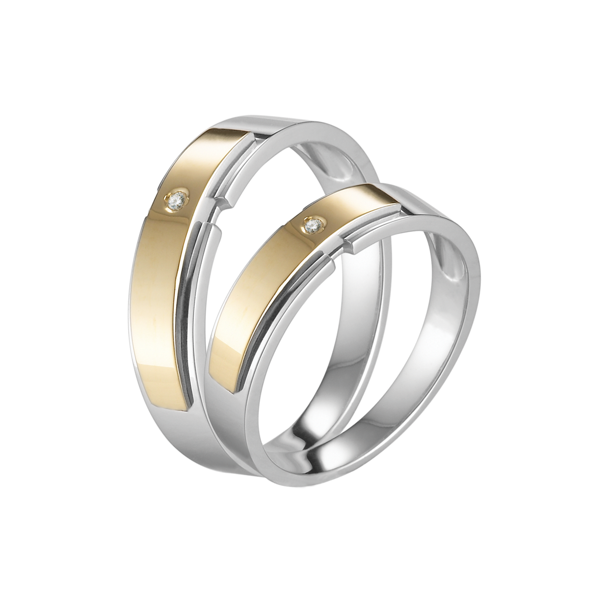 Nhẫn cưới nữ kim cương viên vàng 14K Value F