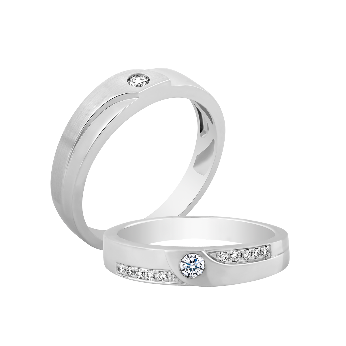 Nhẫn cưới nữ kim cương vàng 14K Yearly 5p F