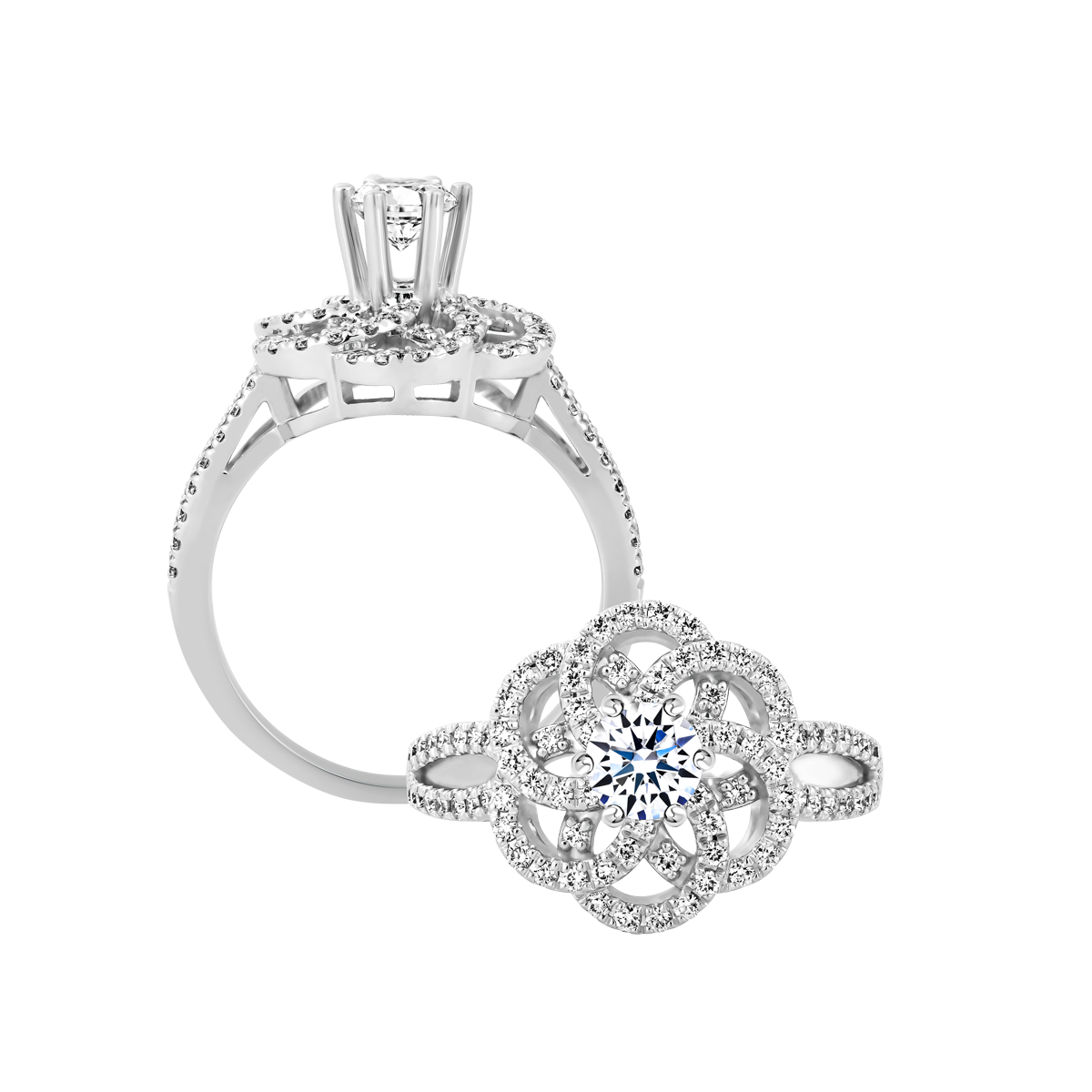 Nhẫn nữ kim cương tấm vàng 14K Sincere 3C