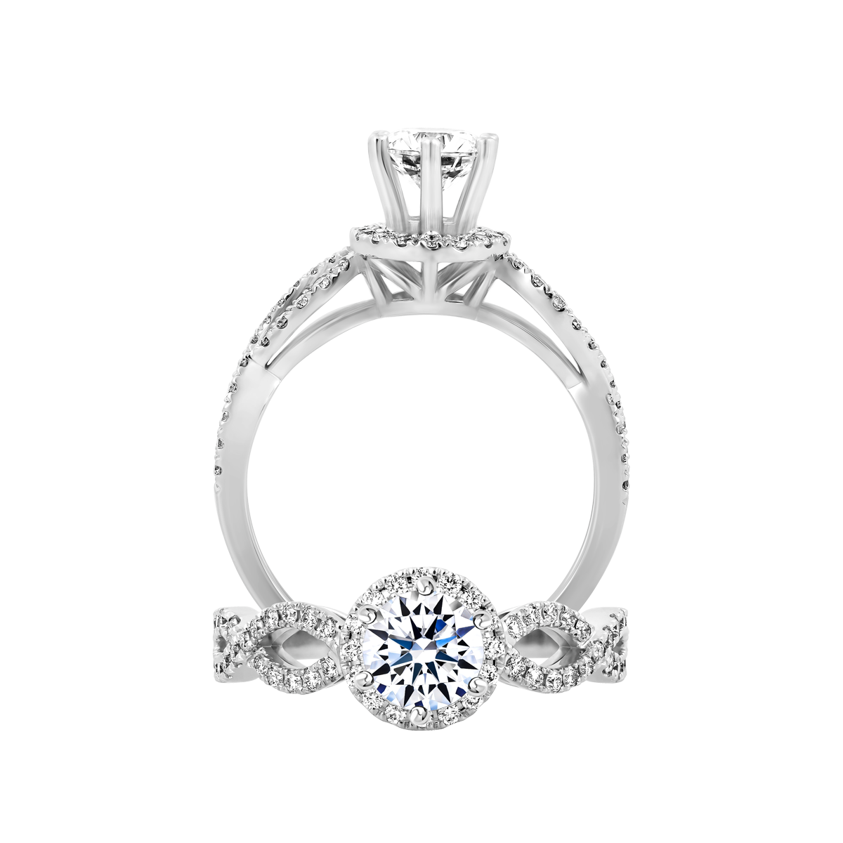 Ổ nhẫn nữ kim cương tấm vàng 14K Bemus N 5C
