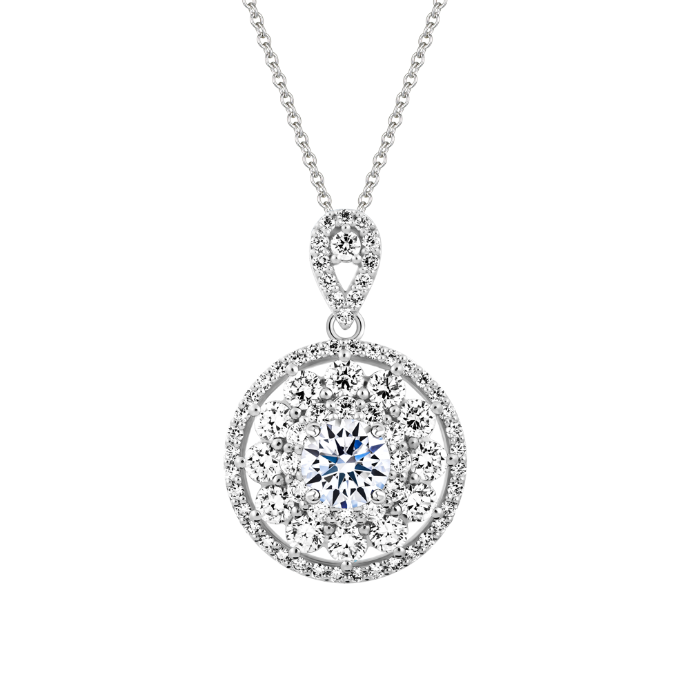Mặt kim cương tấm vàng 14K Gerberas 1CT