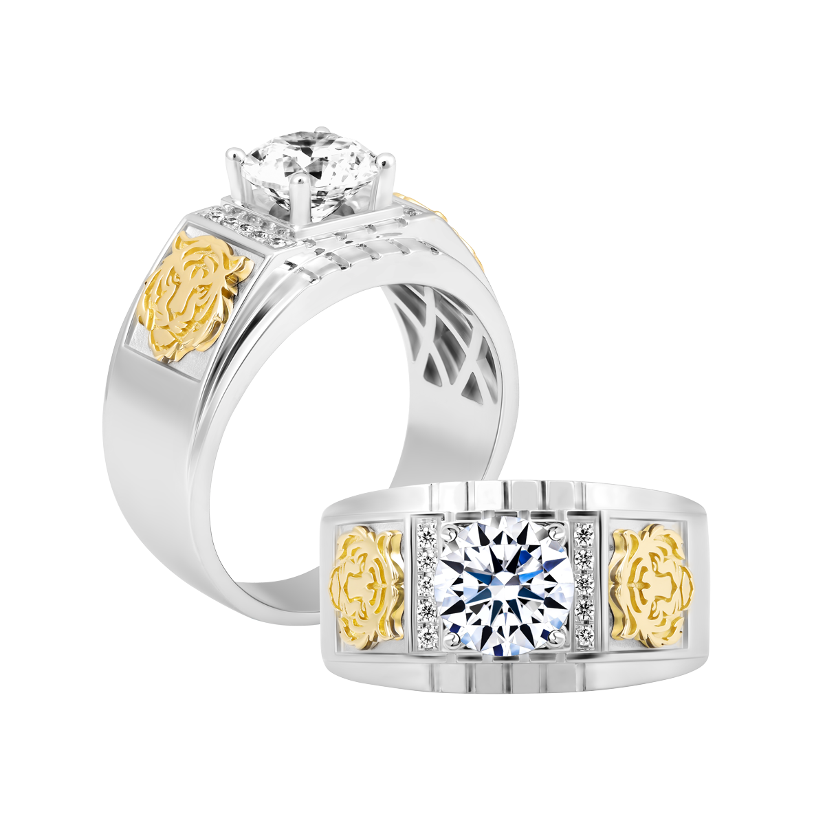 Nhẫn nam đính đá CZ vàng 14K Masterful 1.5CT WY
