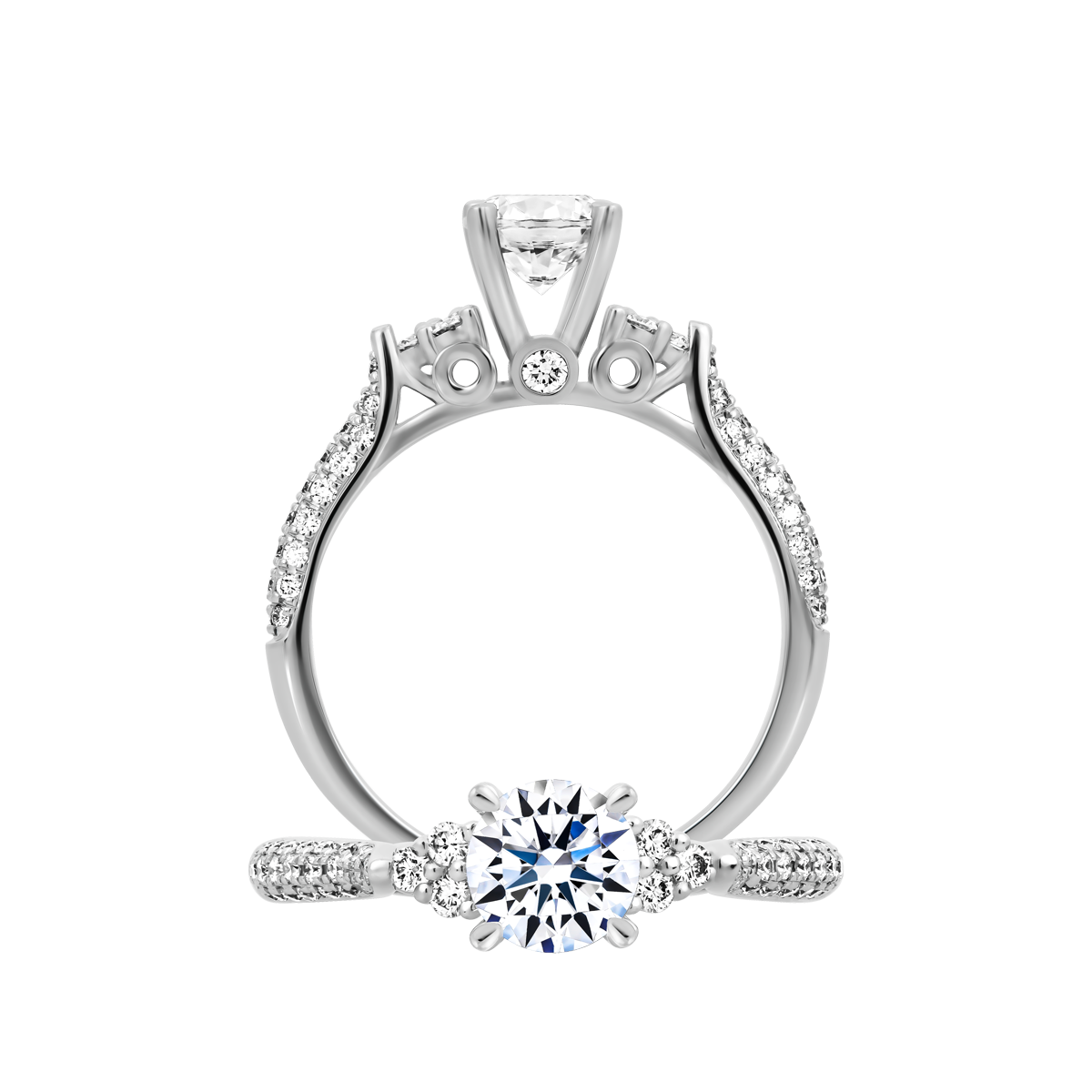 Ổ nhẫn nữ kim cương tấm vàng 14K Fervently 5C