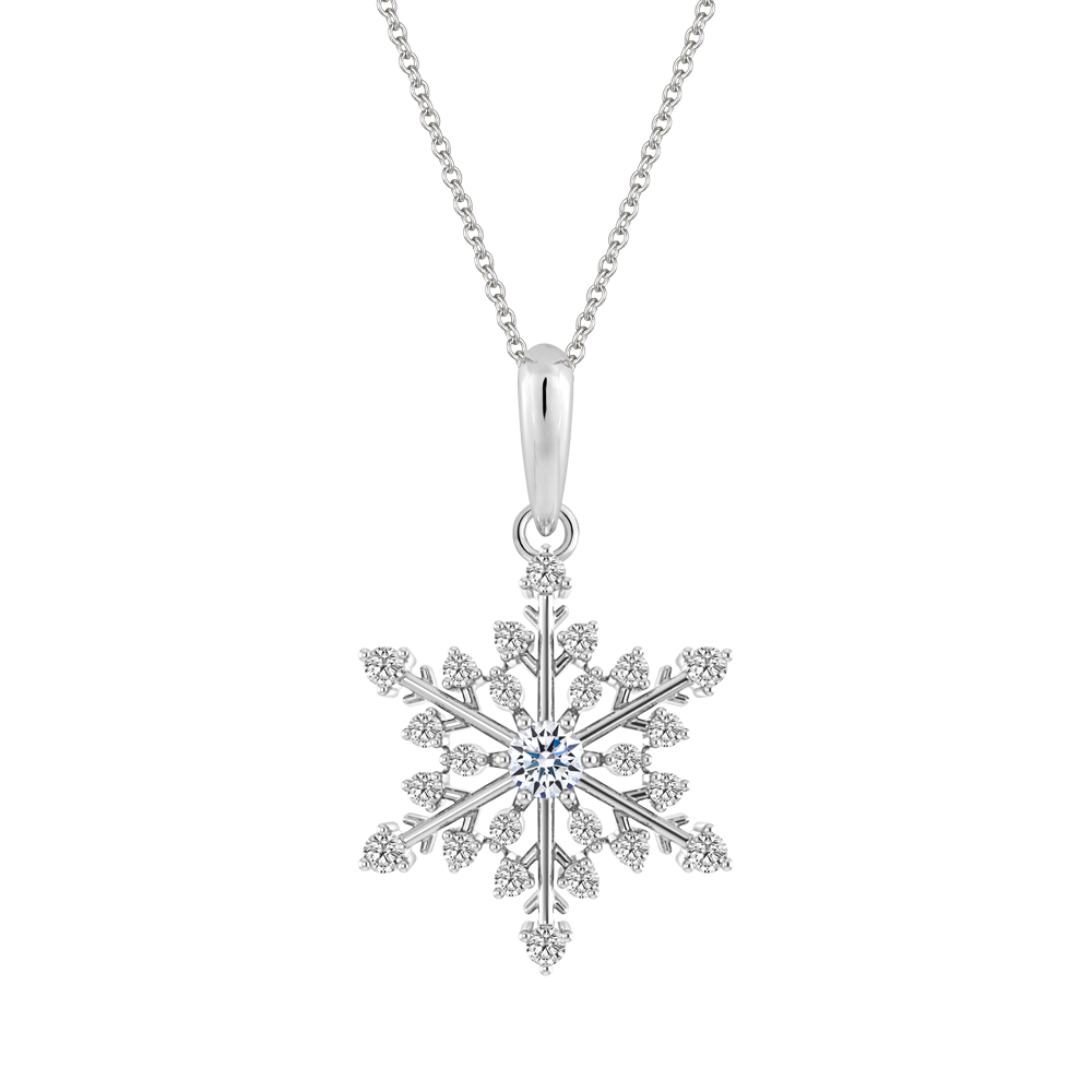 Mặt đính đá CZ vàng 14K Shining of Snows 5p